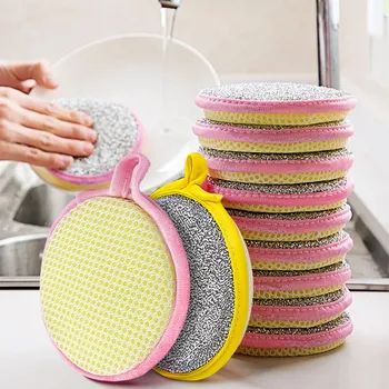 10 шт Двусторонняя меламиновая губка для мытья посуды многоразового использования, Моющаяся Чистящие средства Кухонные губки для мытья посуды Щетка