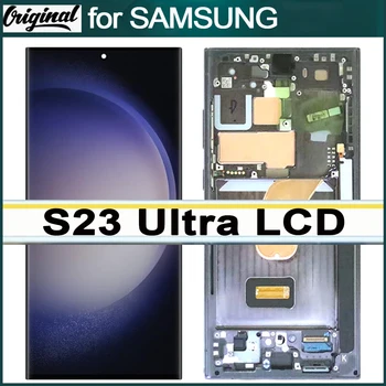 100% Оригинальный AMOLED Дисплей Замена для SAMSUNG Galaxy S23 Ultra ЖК-Дисплей Сенсорный Экран Дигитайзер В Сборе Запчасти Для Ремонта