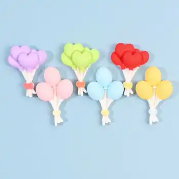 10шт серия миниатюрных аксессуаров Kawaii Mini Resin Heart Balloon из смолы, мини-Фигурки для Скрапбукинга, Кабошоны с плоской спинкой, Украшения