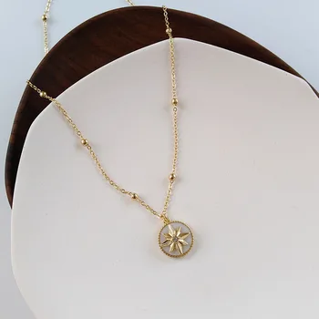 2020 Новые модные Элегантные ожерелья с подвеской в виде восьмиконечной звезды для женщин, подарочные винтажные цепочки золотого цвета, ожерелье