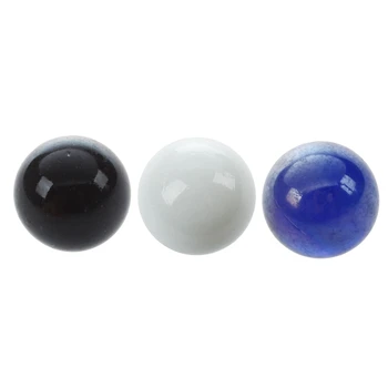 30 шт стеклянных шариков 16 мм, стеклянные шарики для украшения, цветные самородки, игрушка Белый + темно-синий + черный набор