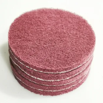 4-Дюймовая 100-мм многоцелевая флокированная чистящая салфетка с круглой зернистостью, промышленная сверхпрочная нейлоновая ткань для полировки и шлифования