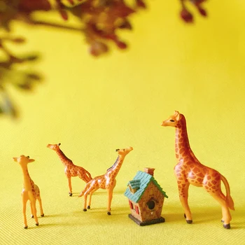 5шт жираф /миниатюры / милые животные / сказочный садовый гном / декор террариума из мха /поделки / бонсай / сад из бутылок /фигурка /принадлежности для поделок