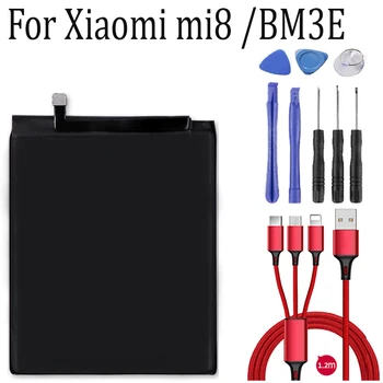 BM3E 3300 мАч Сменные Аккумуляторы Для Телефонов Xiaomi Mi 8 Mi8 M8 Настоящая Натуральная Батарея Хорошего качества Мобильного Телефона + USB кабель + toolki