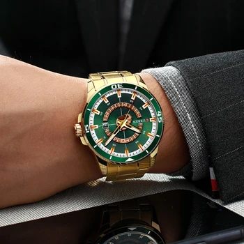 CURREN Новые часы делового дизайна Мужские Кварцевые наручные часы люксового бренда с часами из нержавеющей стали Модные мужские часы Relojes