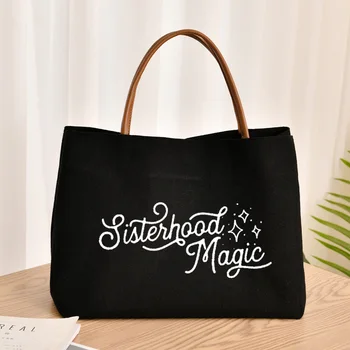 Systerhood Magic Женская холщовая сумка-тоут Подарок для сестры, сумка через плечо, рабочая сумка, пляжная сумка, сумка для покупок, прямая поставка