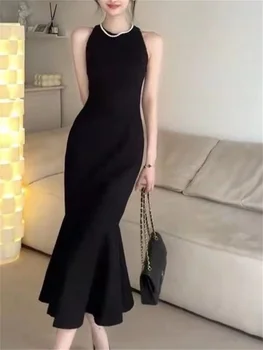 Женское облегающее платье в весенне-летнем стиле, женское сексуальное платье-футляр Mermard без рукавов с круглым вырезом, Vestidos SS173