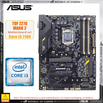 Комплект материнской платы LGA1151 ASUS TUF Z270 MARK 2 + I3 7100 процессор Intel Z270 Материнская плата 4 × DDR4 64 ГБ PCI-E 3.0 USB3.1 2 × M.2 ATX