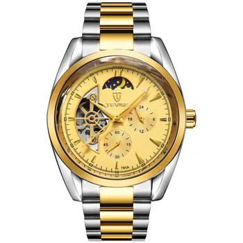 Механические наручные часы люксового бренда, мужские часы, механические часы высшего качества, Автоматические часы, Золотые мужские часы, подарок любителям