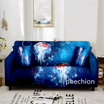 Модный эластичный чехол для дивана с 3D принтом в виде морских животных, эластичный чехол для дивана, чехлы для диванов для гостиной, Секционный протектор для дивана W52