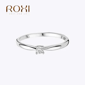 Платиновое кольцо ROXI, Классическое Обручальное кольцо для пары, женское обручальное кольцо, Универсальный персонализированный ювелирный подарок из стерлингового серебра 925 пробы