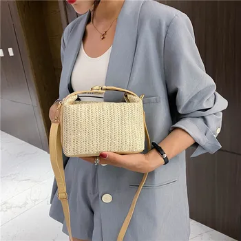 Сумка 2023, летняя новая соломенная сумочка в корейском стиле, модная женская сумка-тоут, модная универсальная сумка-мессенджер через плечо