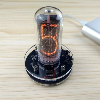 Цифровые Настольные часы Nixie Clock USB Mini Vintage Single ДЛЯ часов с лампой накаливания IN-18 DS3231 Встроенный модуль повышения напряжения 170 В БЕЗ трубки